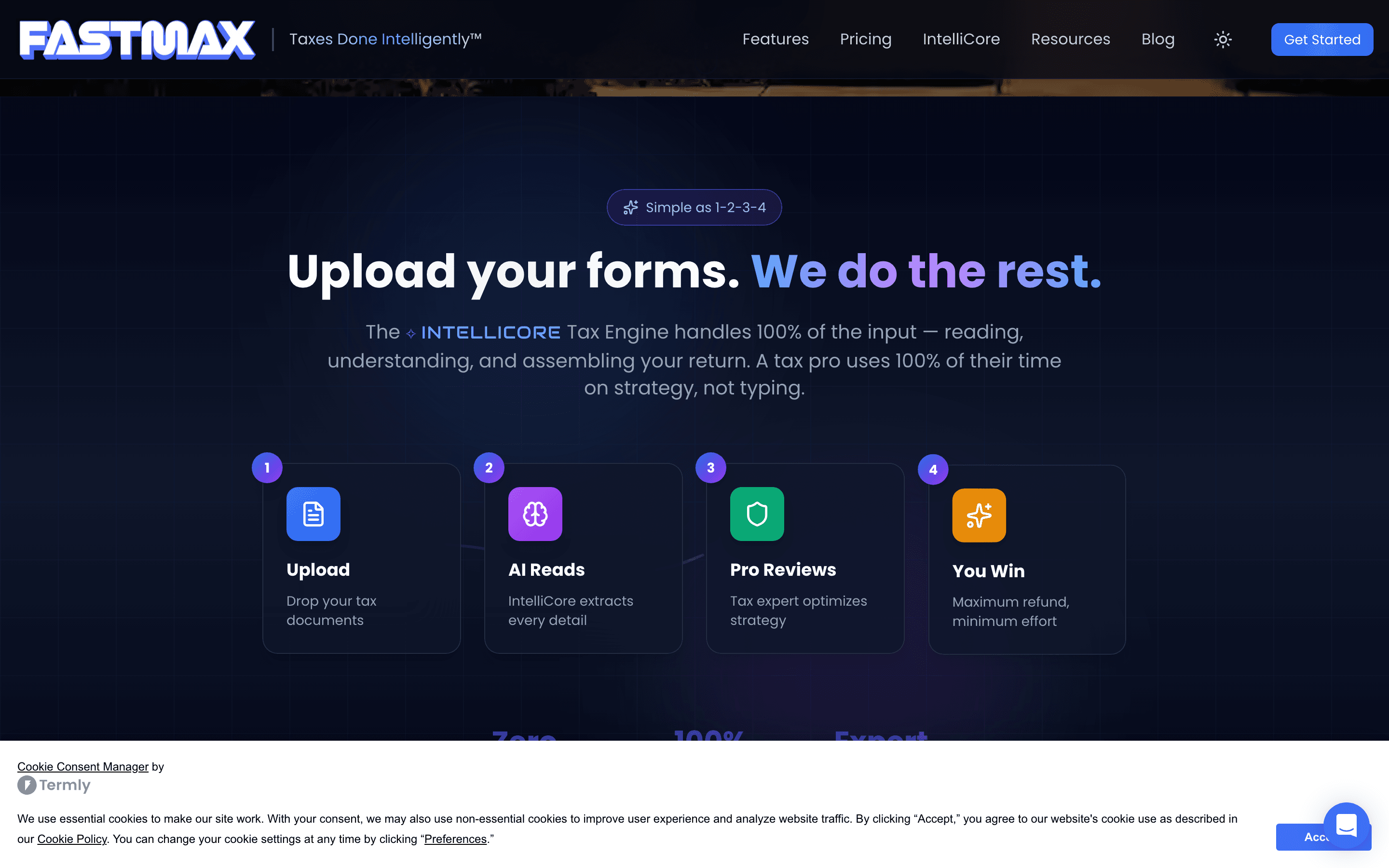 Simple as 1-2-3-4: Upload, AI Reads, Pro Reviews, You Win